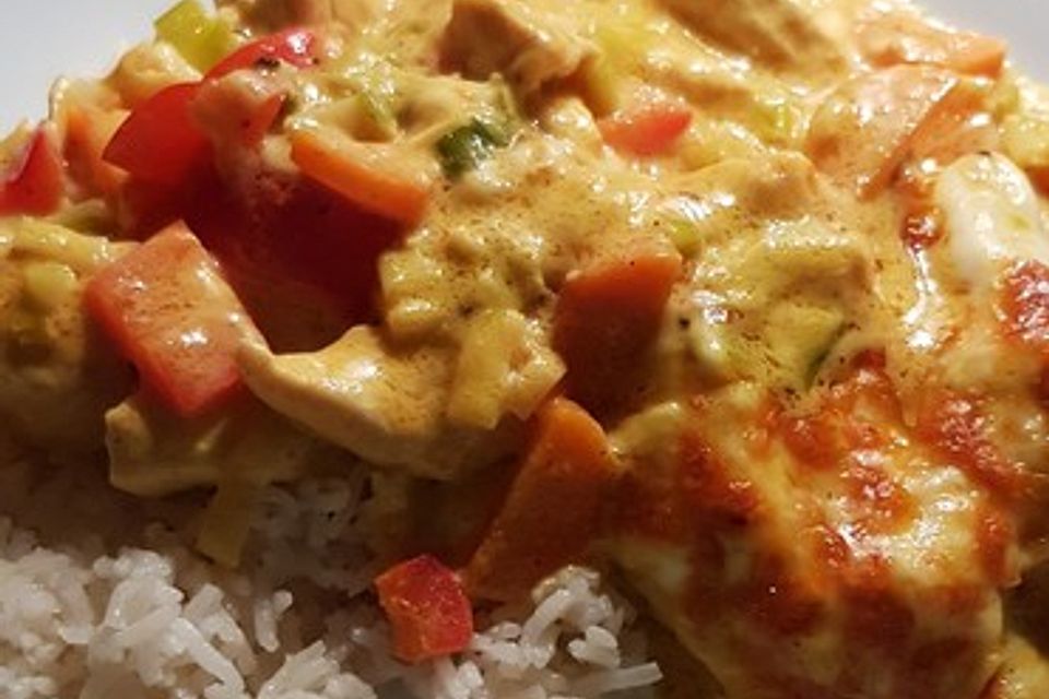 Low Carb Chicken Curry Auflauf