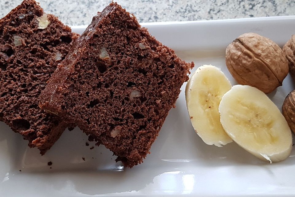 Walnuss-Bananen-Schokokuchen