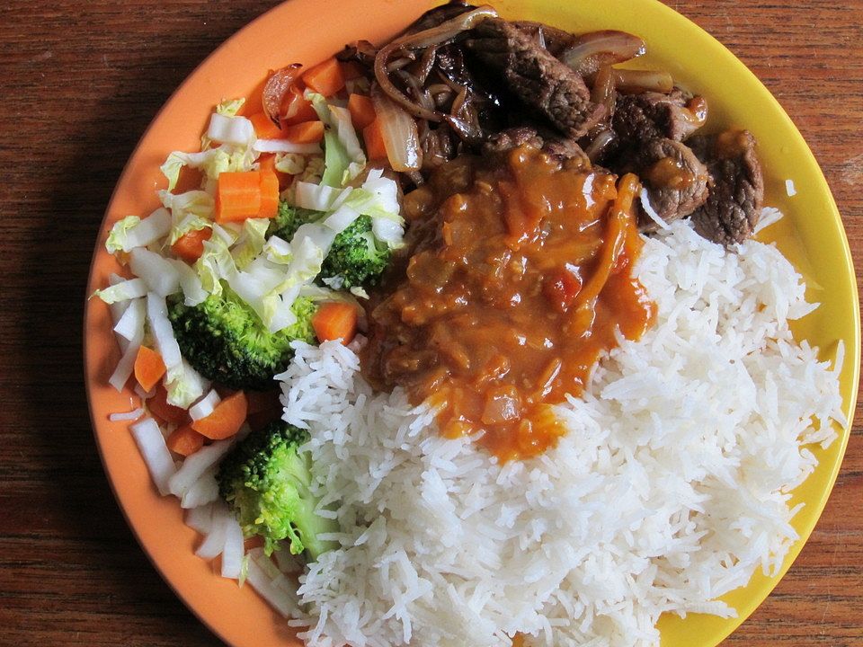 Lammcurry mit Koriandersauce und Gemüse an Reis von flexiblebird| Chefkoch