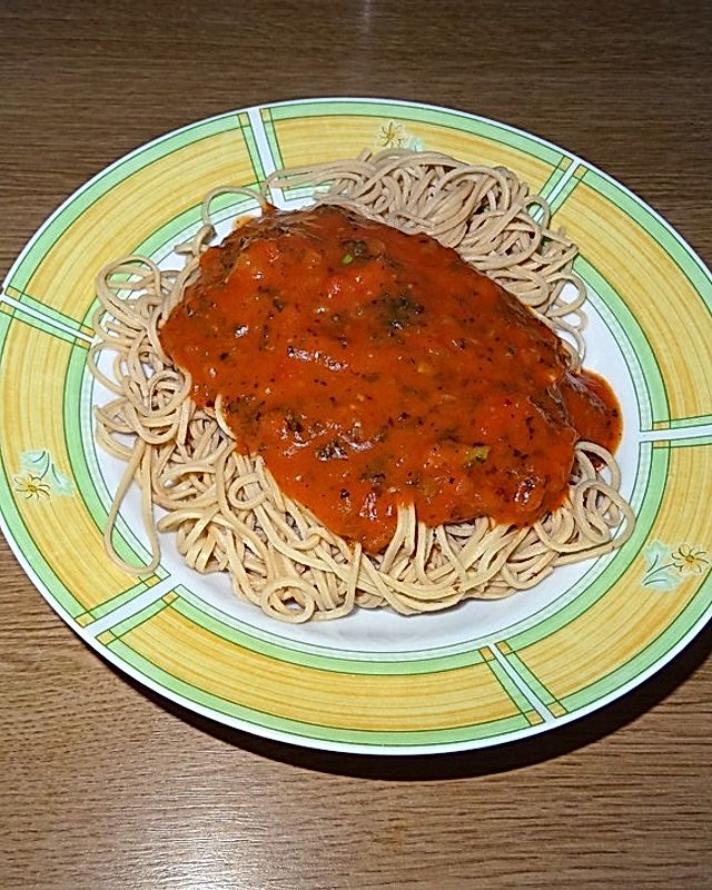 Soja-Spaghetti Arrabbiata à la Didi