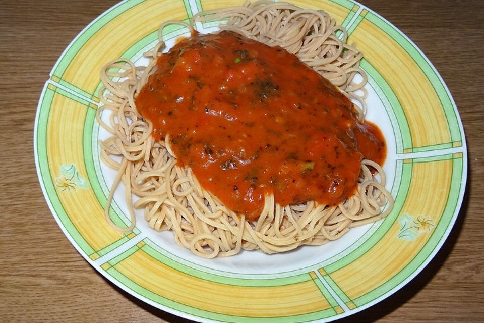 Soja-Spaghetti Arrabbiata à la Didi