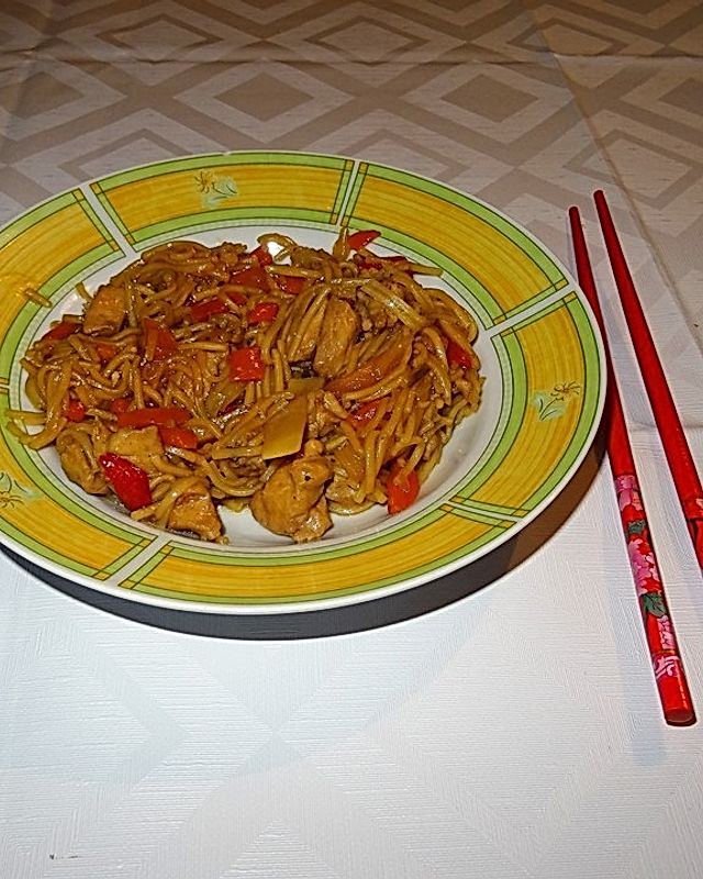 Gemüse-Mangochutney-Wok mit Hähnchen à la Didi