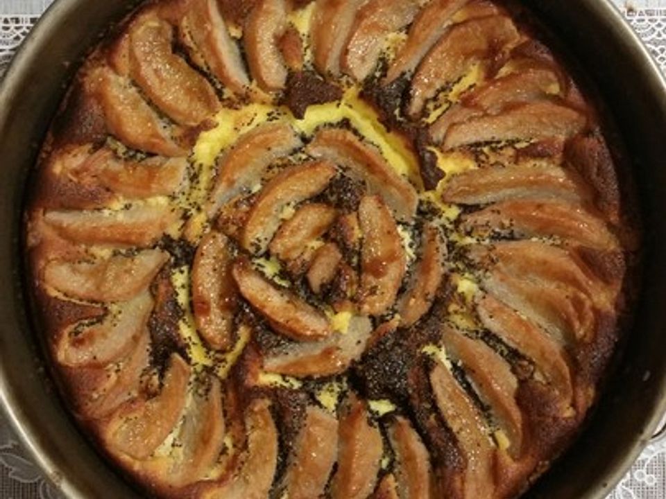 Mohn - Quark - Kuchen mit Birnen von haianne| Chefkoch