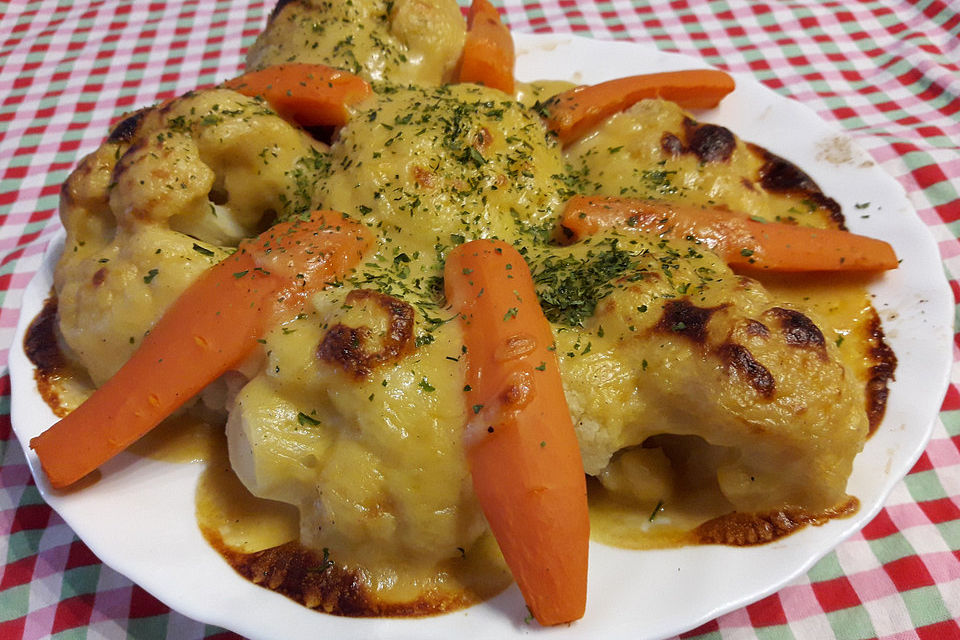 Blumenkohl in Bechamel-Käse-Sauce