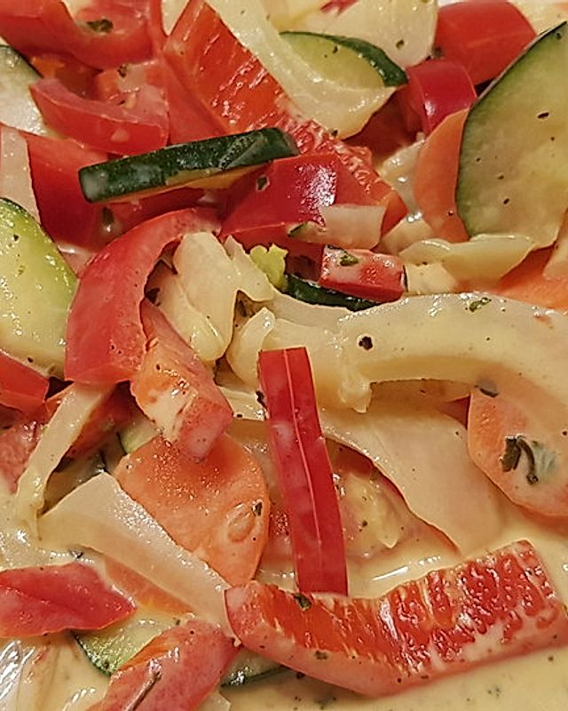 Zucchini-Karotten-Fenchel-Paprikagemüse
