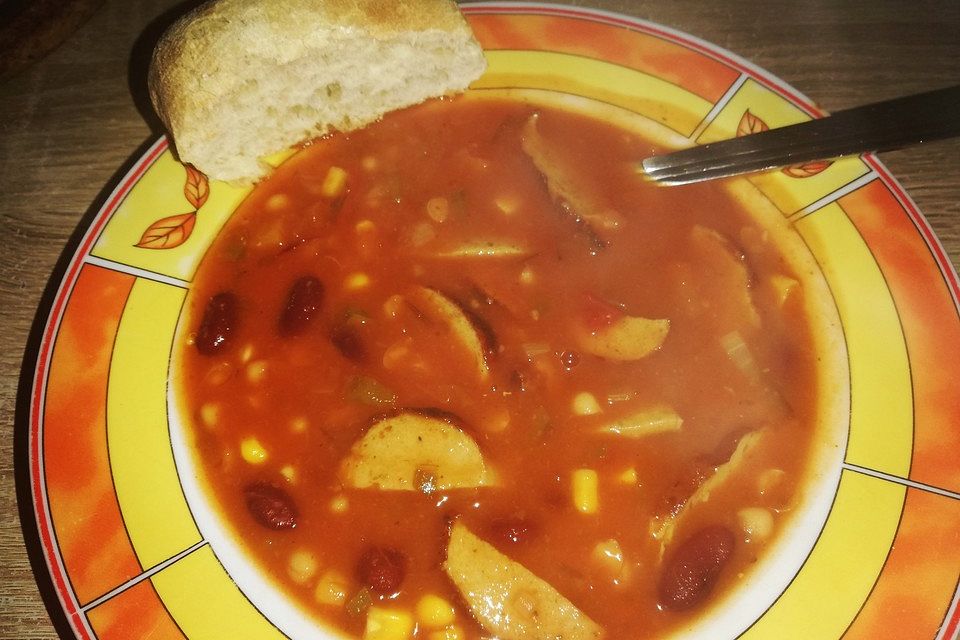 Schnelle Bohnen-Tomatensuppe