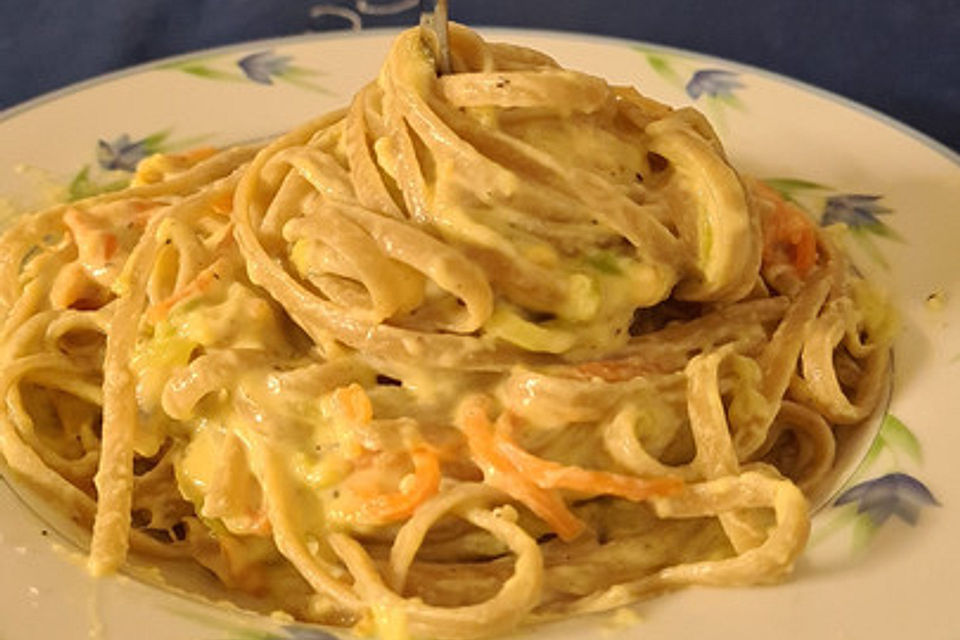 Vegetarische Linguine Carbonara