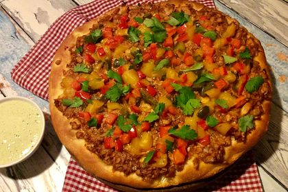 Rezeptbild zum Rezept Vegane Pizza Pulled-Pork-Style