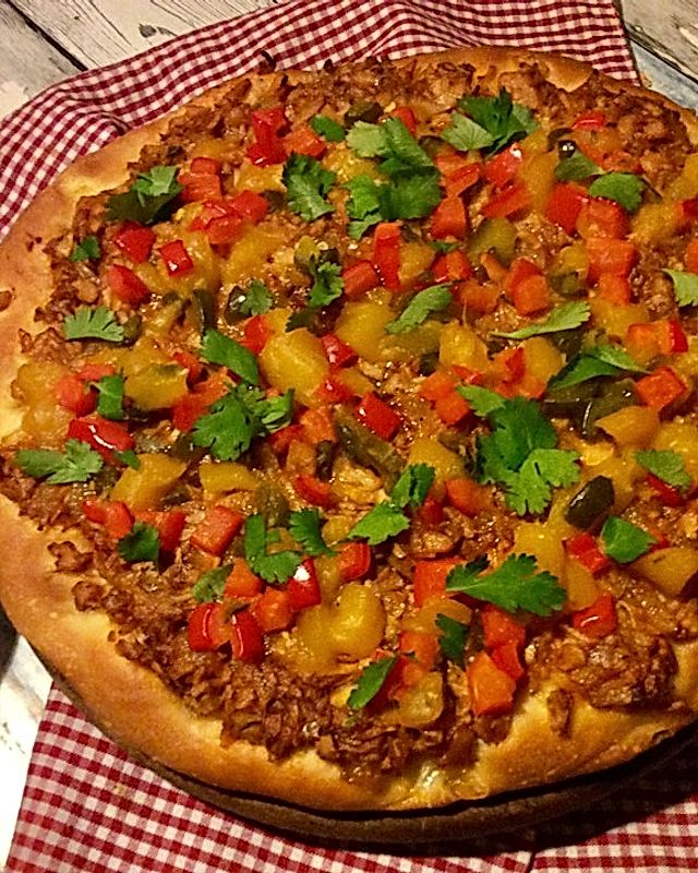 Vegane Pizza Pulled-Pork-Style