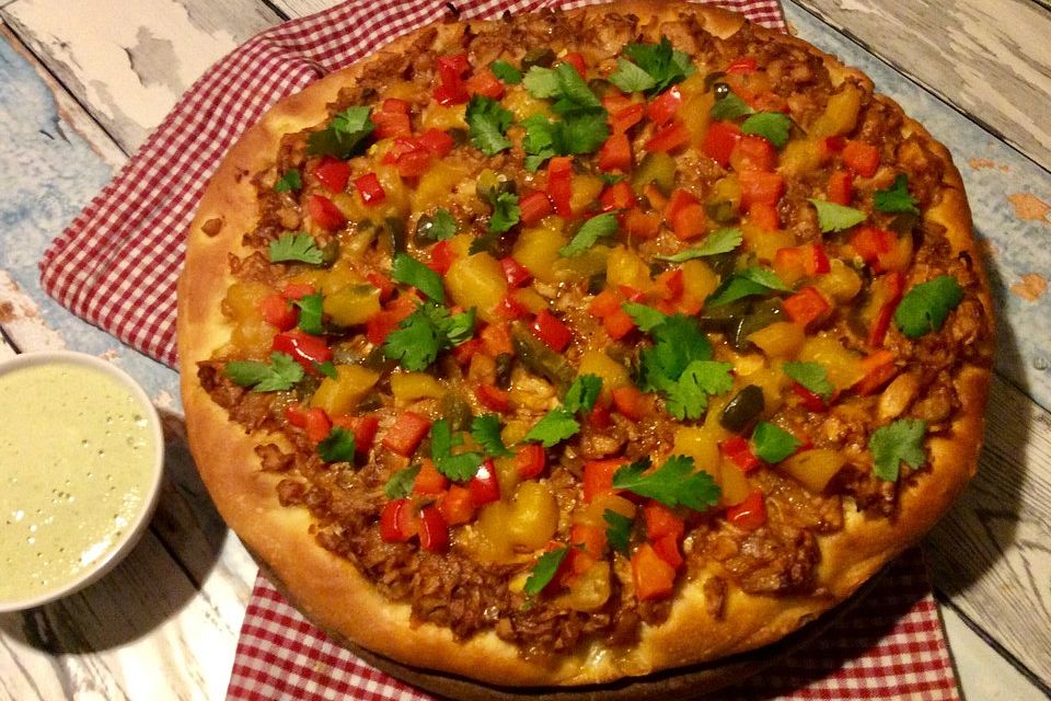 Vegane Pizza Pulled-Pork-Style