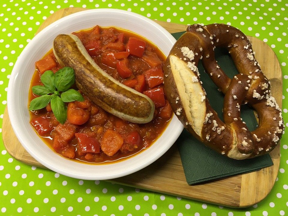 Bratwurst in Paprika-Tomatensauce von krauti58| Chefkoch