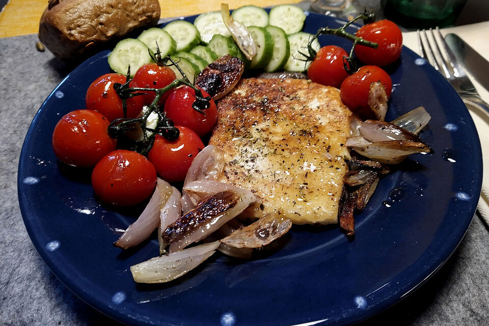 Gebratene Tomaten mit Grillkäse