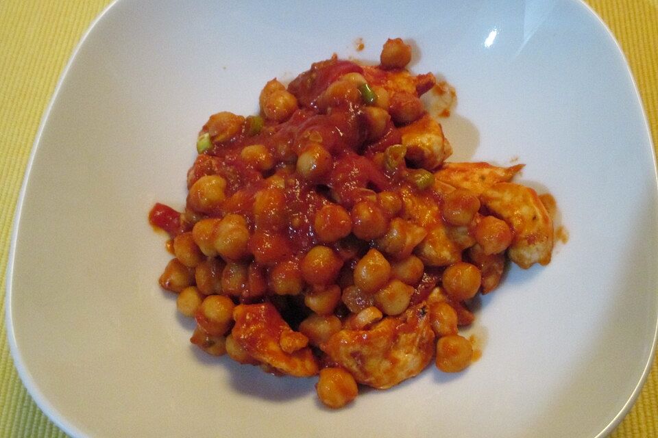 Hähnchen-Kichererbsen-Pfanne