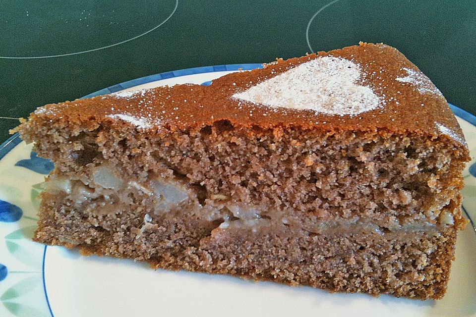 Gedeckter Birnenkuchen