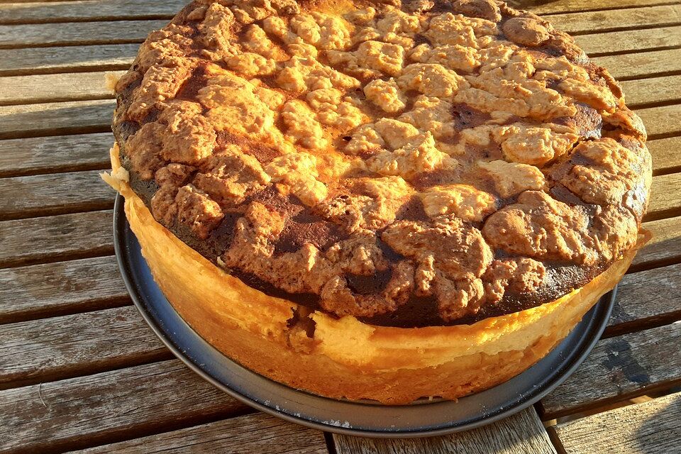 Käsekuchen mit Streusel ohne Frucht