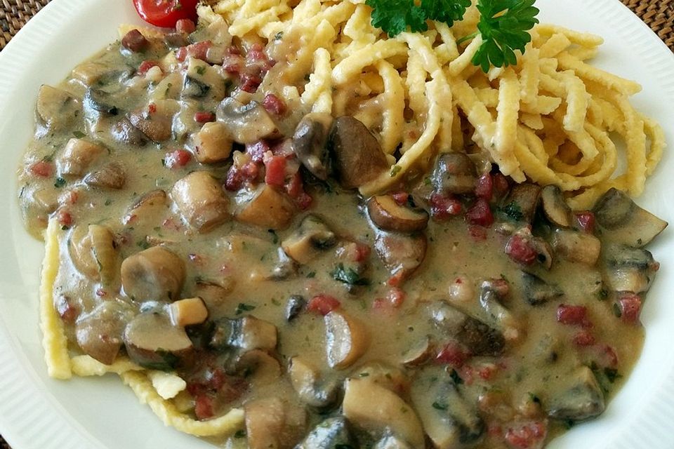 Spätzle mit Champignons