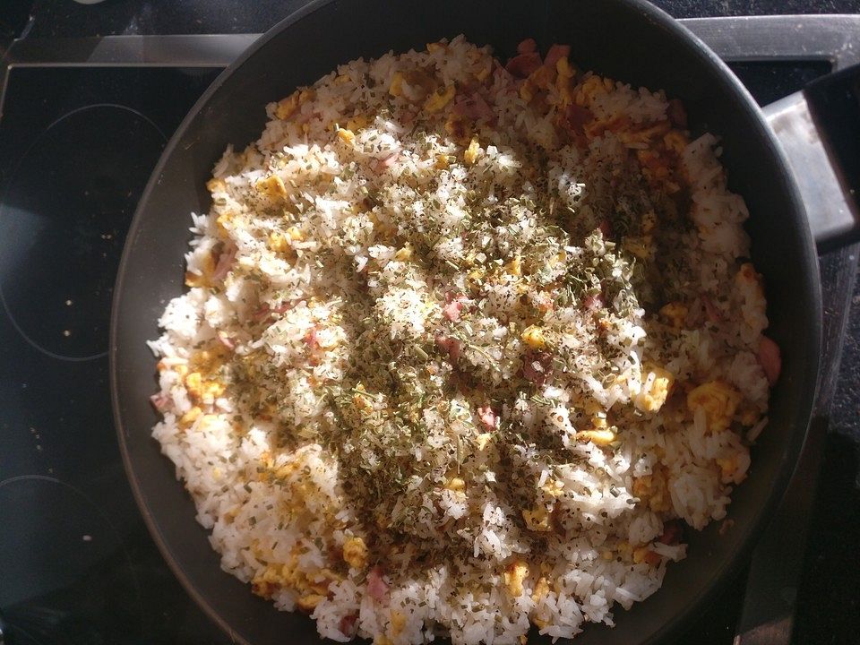 Herzhaftes Frühstück - Reis mit Schinken und Ei von FallenLeaf | Chefkoch