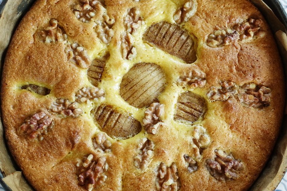 Versunkener Birnenkuchen mit Walnüssen "Leutkirch"