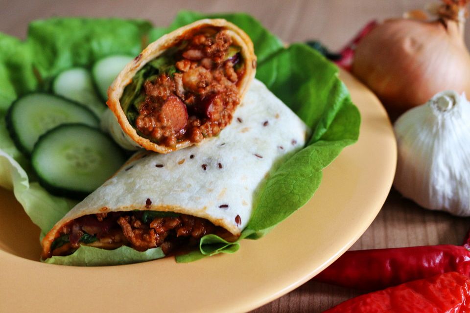 Tortilla-Wraps mit Chili con Carne