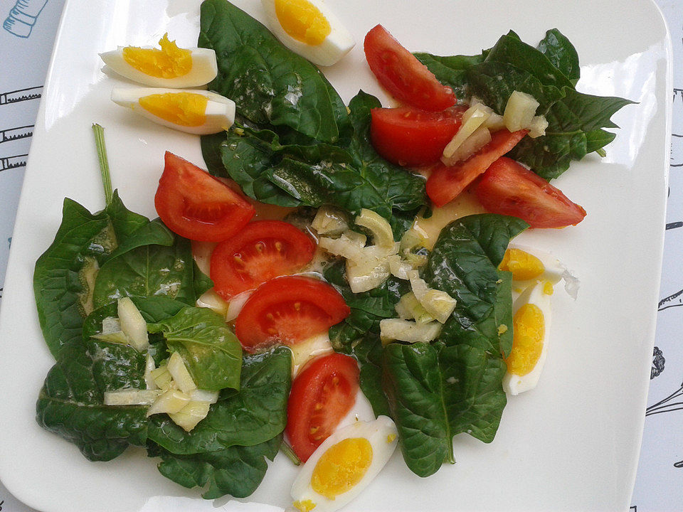 Spinat-Salat mit Tomaten und Ei von vanzi7mon| Chefkoch