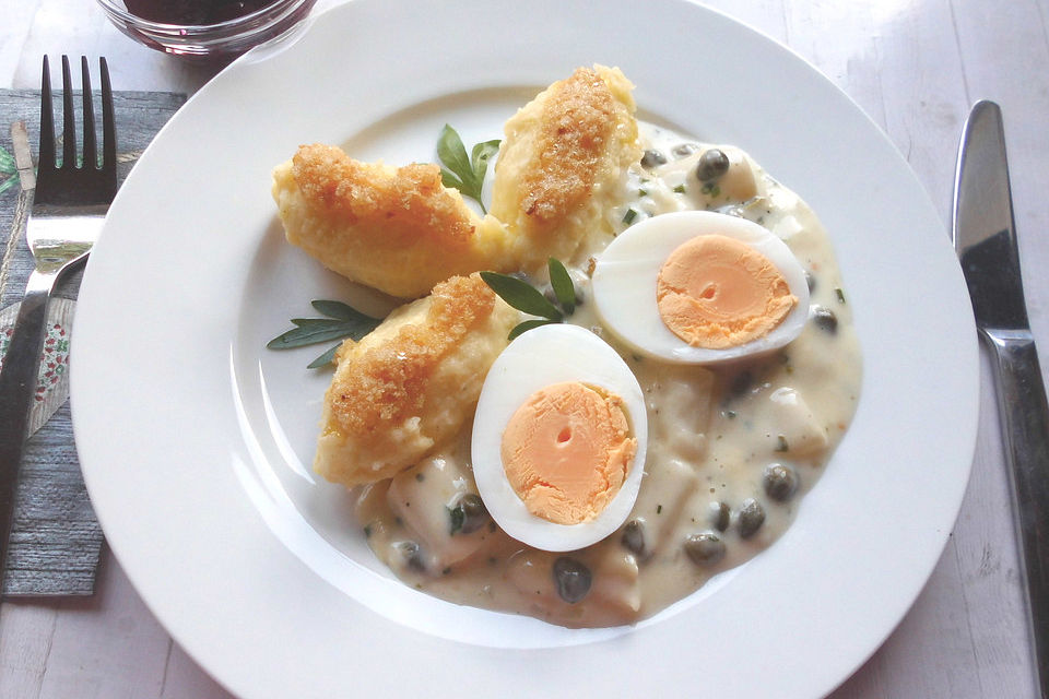 Eier "Königsberger Art" mit Kartoffelpüree