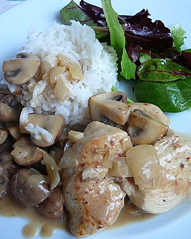 Hähnchenmedaillons mit Champignons
