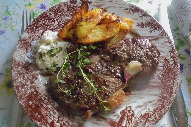 Rumpsteak mit Steinpilzsalz und Meerrettich-Dip von Anaid55| Chefkoch