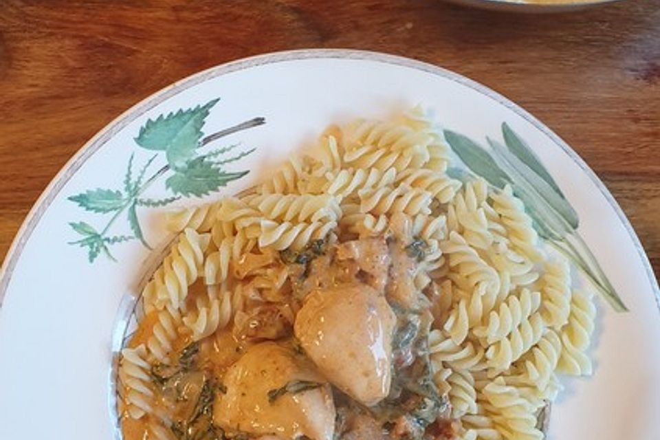 Hähnchen in cremiger Spinat-Parmesan-Soße