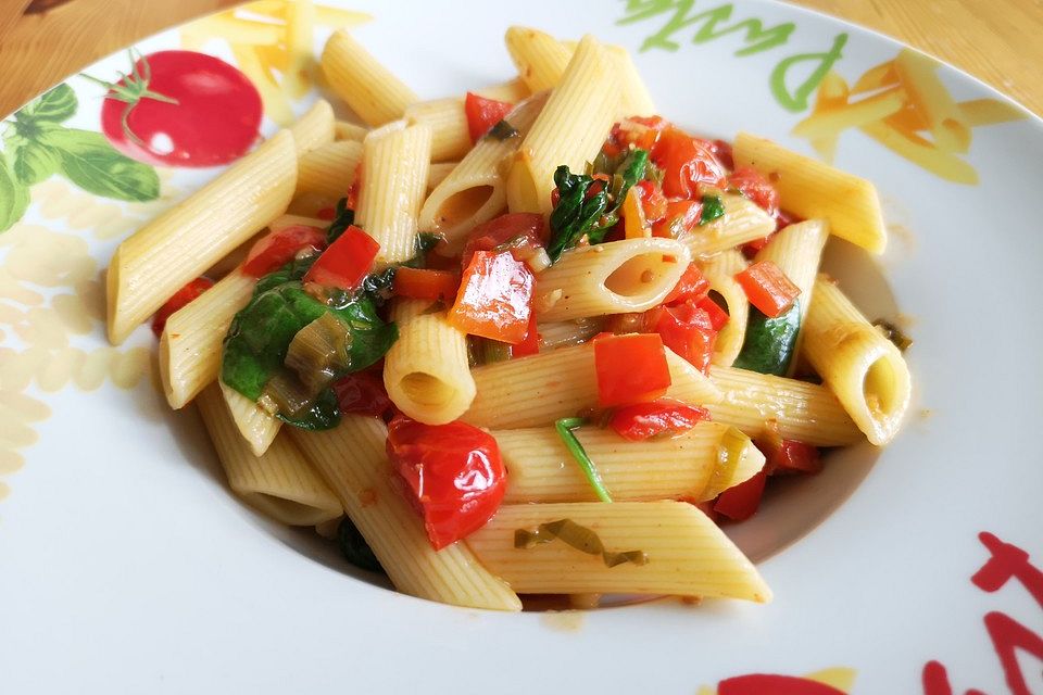 Scharfe Pasta mit Ahornsirup