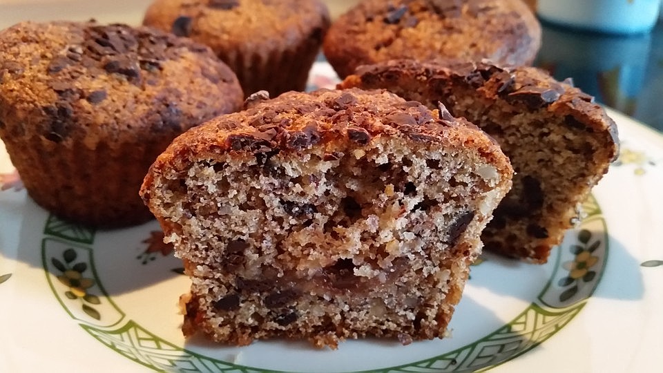 Glutenfreie Bananen Schoko Muffins Mit Johannisbeergelee Von Jippie14 Chefkoch 