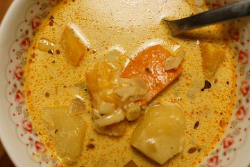 Rauchertofu Suppe Mit Kartoffeln Und Kurbis Von Veganmitnilla Chefkoch