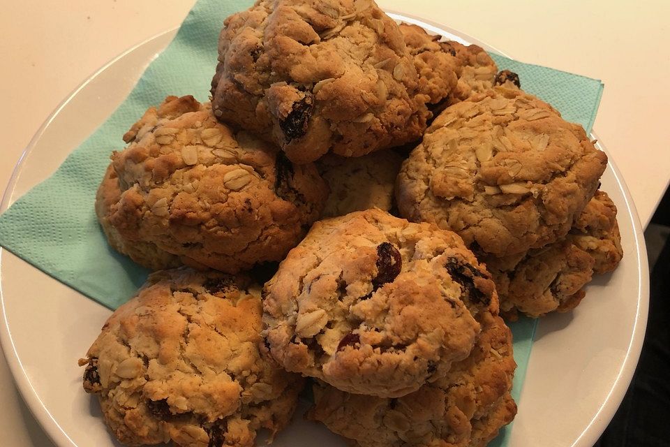 Haferflockencookies mit Rosinen Haferflockencookies mit Rosinen