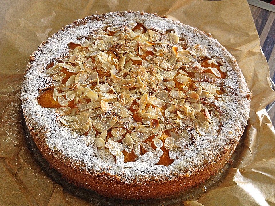 Aprikosenkuchen mit Mandelguss| Chefkoch