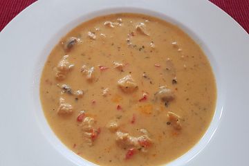 Hähnchen-Curry-Suppe mit Lauch