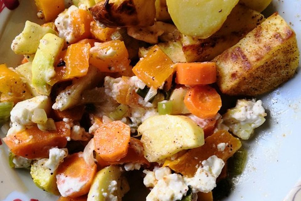 Ofengemüse mit Schafskäse und Kartoffeln Ofengemüse mit Schafskäse und Kartoffeln