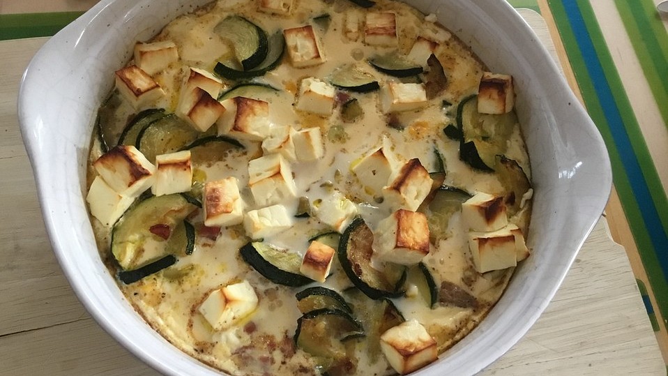 Kartoffel-Zucchini-Auflauf mit Schinken und Feta von Racermom