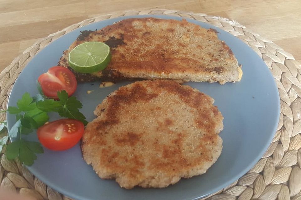 Schnitzel aus Haferkleie, Haferflocken und Quark