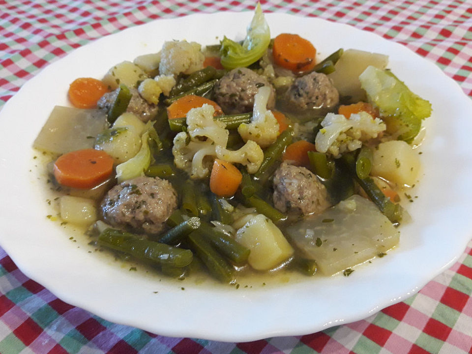 Gemüsesuppe mit Hackbällchen von eisbobby| Chefkoch