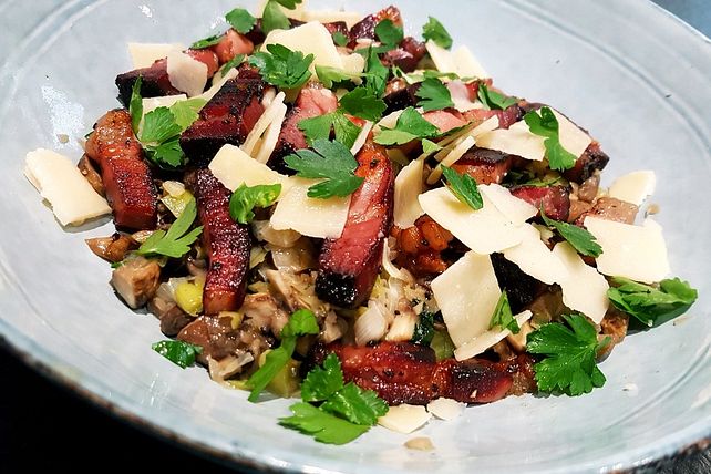 Lauchsalat Mit Pilzen Und Schinkenspeck Von Gaab Chefkoch 