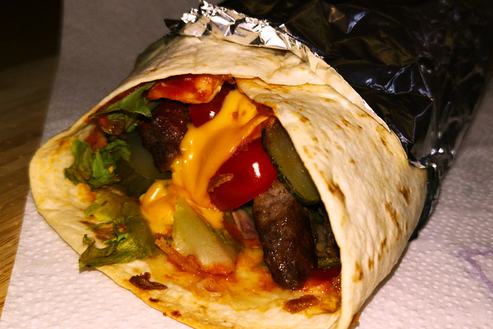 Cheeseburger-Wrap nach Burger King Art