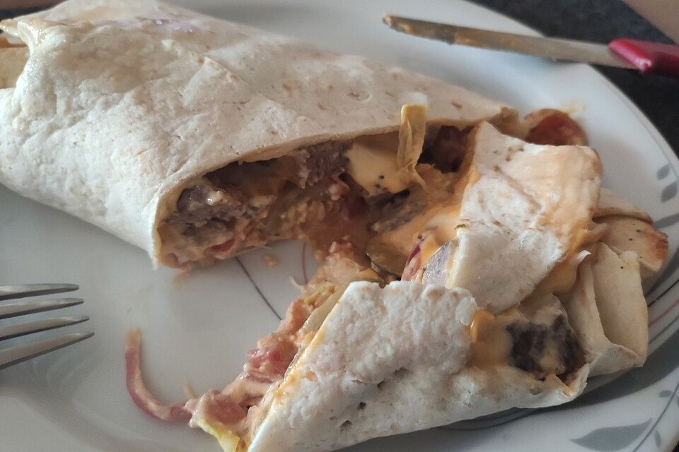 Cheeseburger-Wrap nach Burger King Art