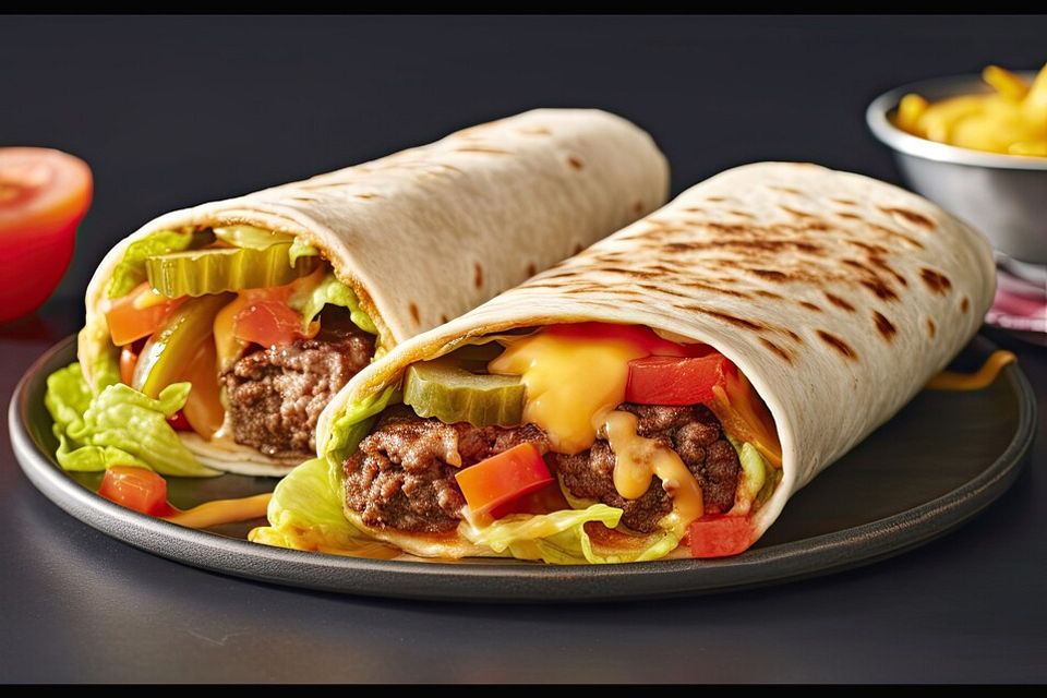 Cheeseburger-Wrap nach Burger King Art