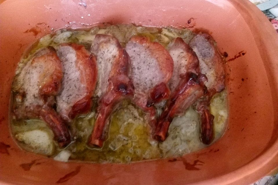 Schweinekotelett in Honig-Senf-Marinade