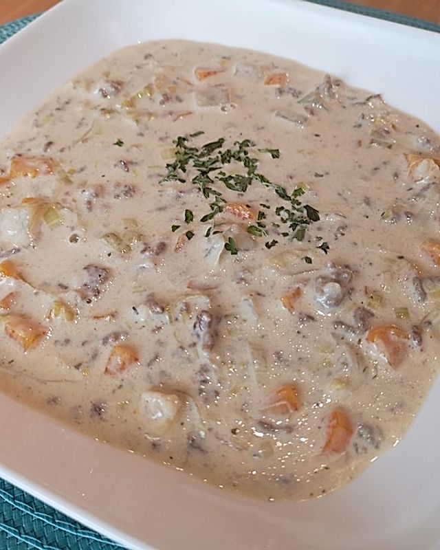 Cremige Käse-Lauchsuppe