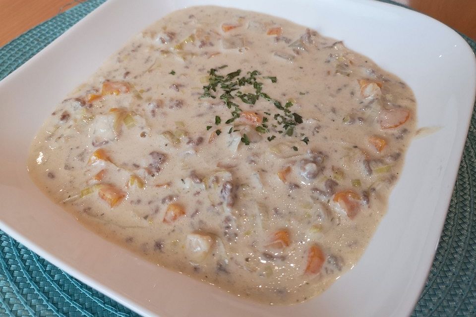 Cremige Käse-Lauchsuppe