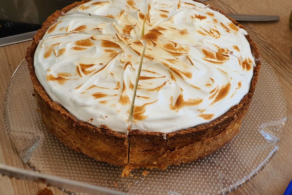 Blaubeertorte mit Baiser, Fruchtfüllung und Joghurtmousse