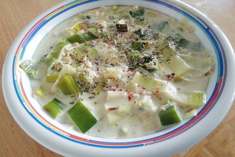 Vegetarische Lauch-Käse-Suppe