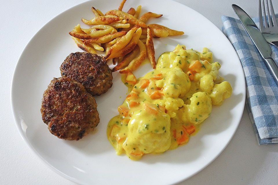 Blumenkohl mit Karotten in Béchamelsauce