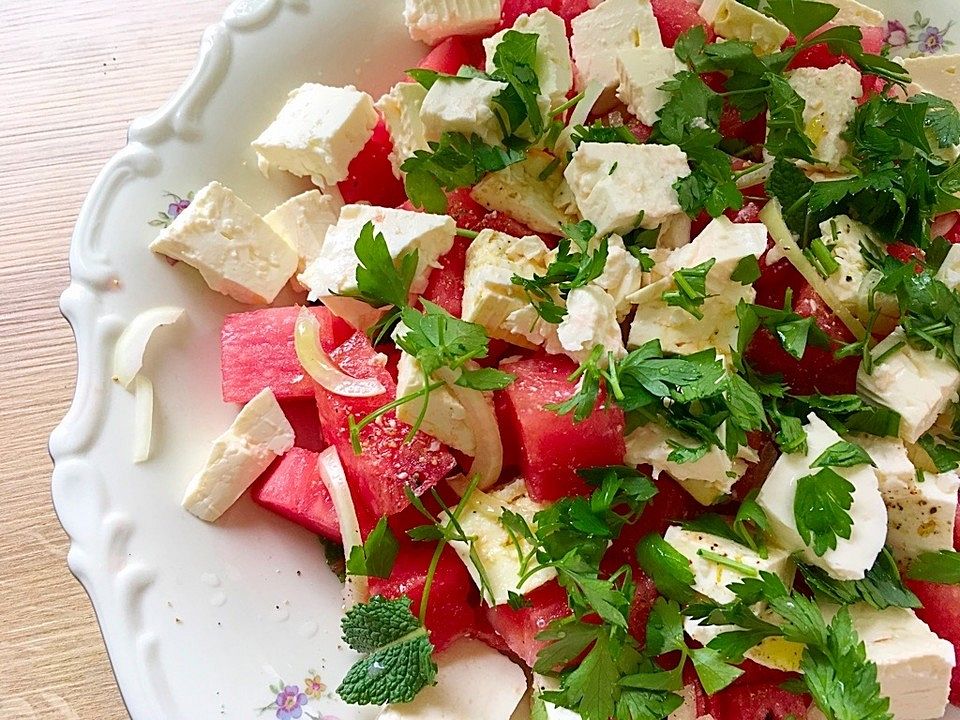 Wassermelonen-Salat mit Rucola und Feta von KarinKnorr| Chefkoch