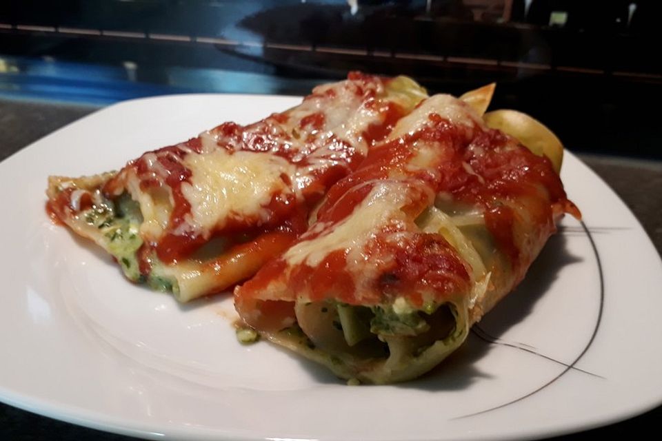 Gerollte Spinatlasagne